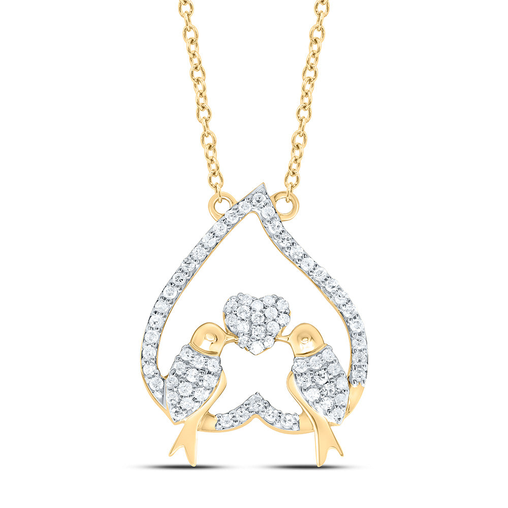 10K Yellow Or White Gold 1/5Cttw Natural Diamond Gift Heart Necklace (18 Inch)
