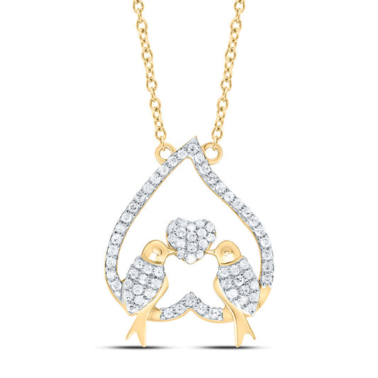 10K Yellow Or White Gold 1/5Cttw Natural Diamond Gift Heart Necklace (18 Inch)