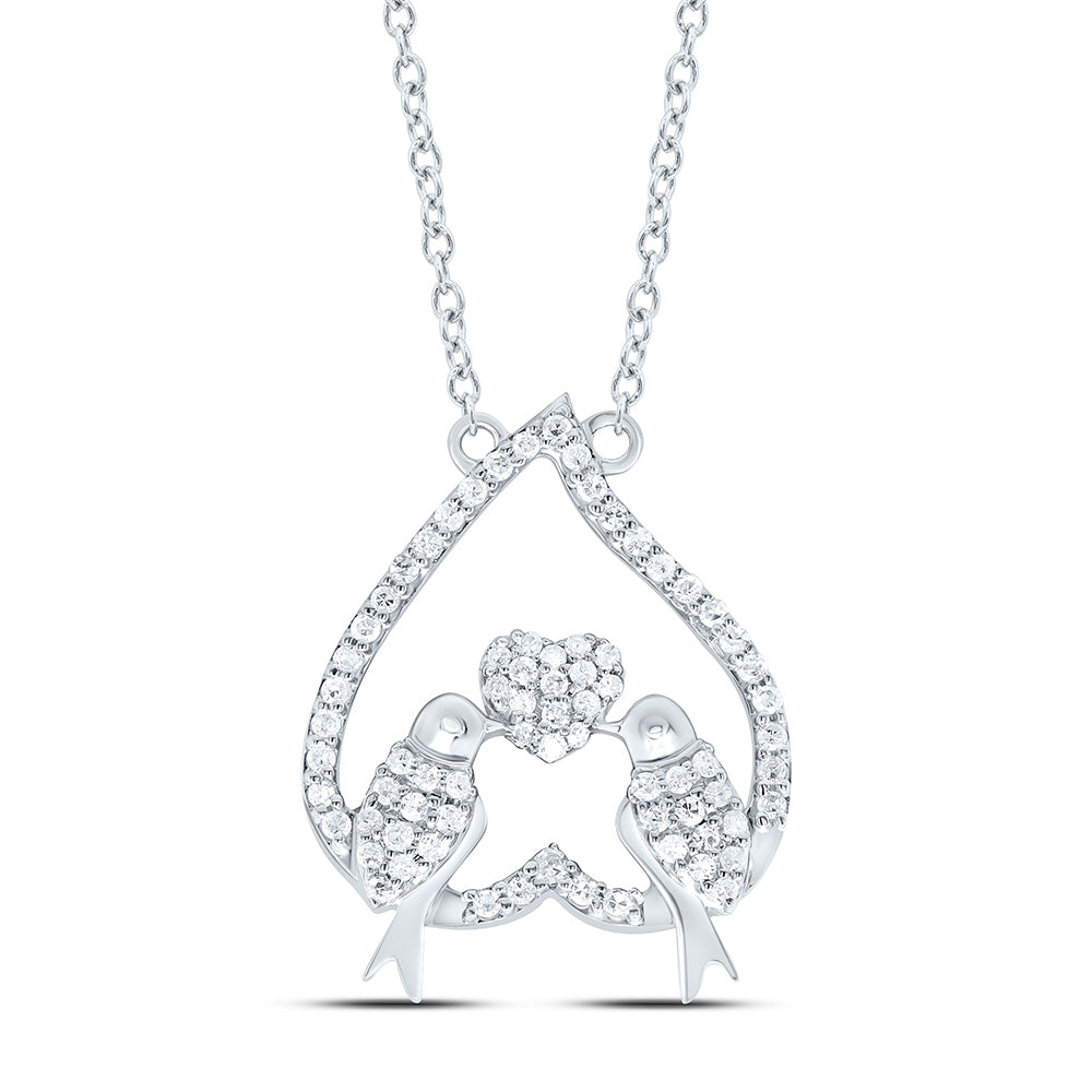 10K Yellow Or White Gold 1/5Cttw Natural Diamond Gift Heart Necklace (18 Inch)