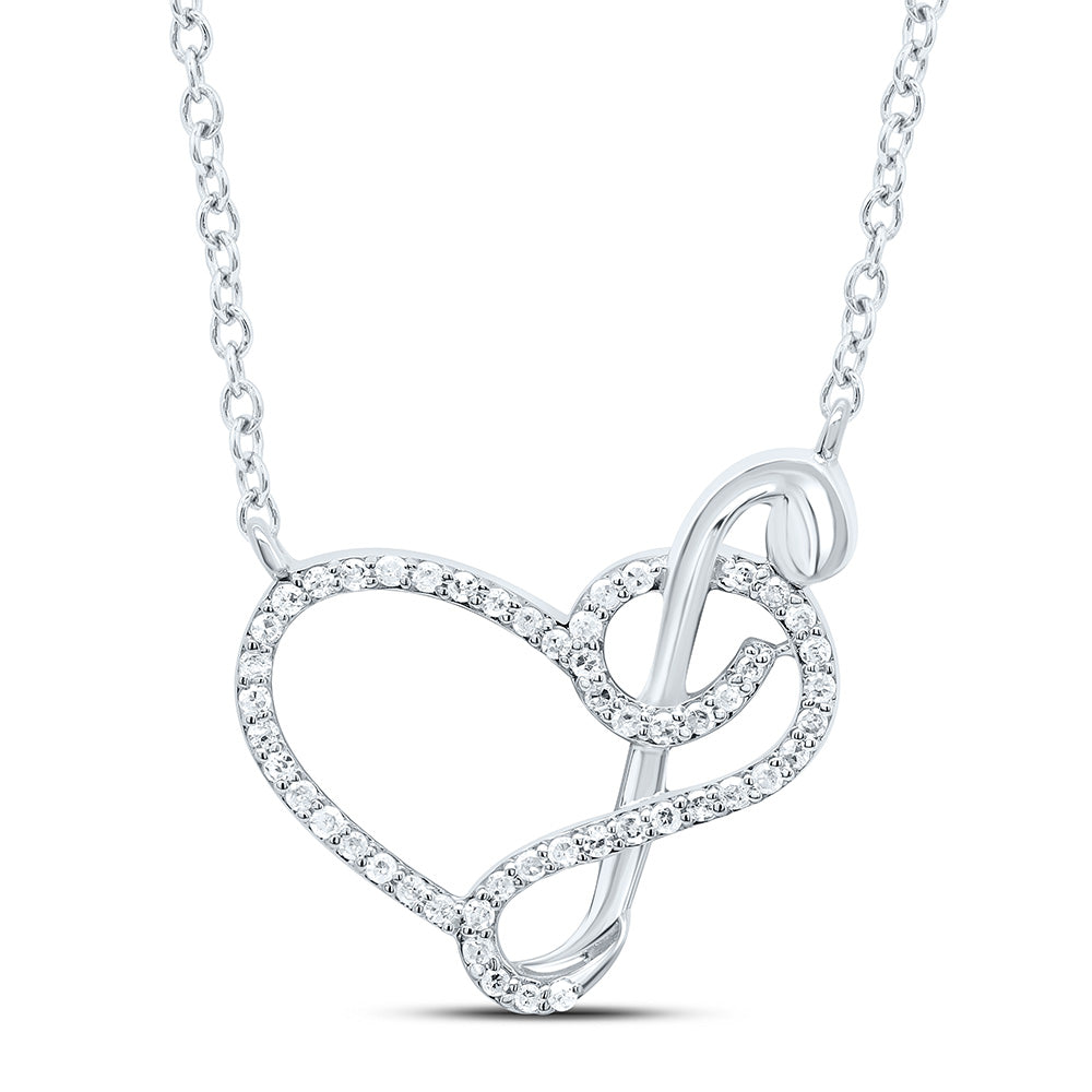10K Yellow Or White Gold 1/6Cttw Natural Diamond Gift Heart Necklace (18 Inch)