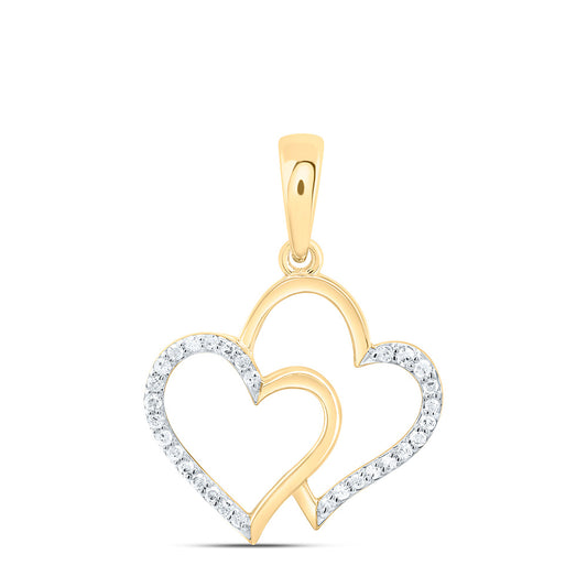 10K Yellow Or White Gold 1/12Cttw Natural Diamond Gift Heart Pendant