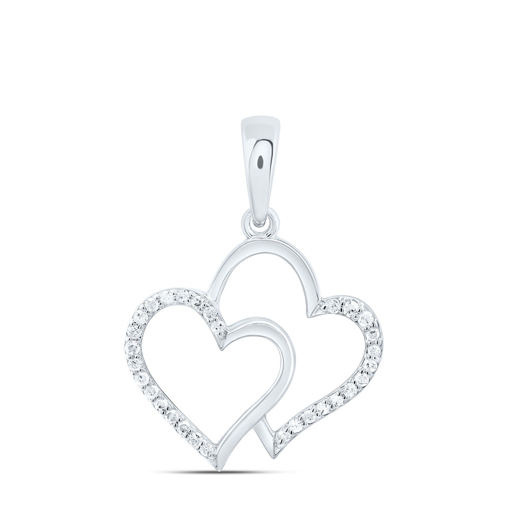 10K Yellow Or White Gold 1/12Cttw Natural Diamond Gift Heart Pendant