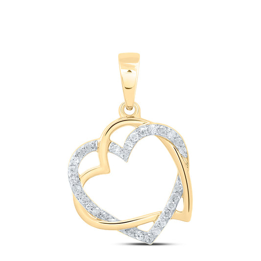 10K Yellow Or White Gold 1/6Cttw Natural Diamond Gift Heart Pendant