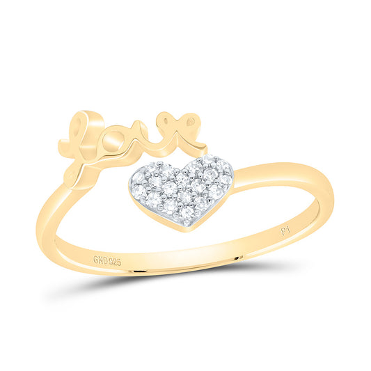 Sterling Silver 1/12Cttw Natural Diamond Gift Love Heart Ring