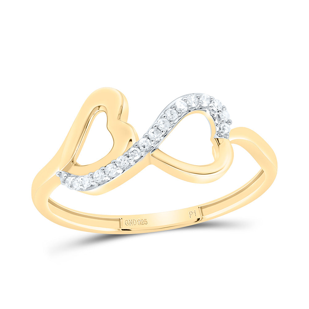 Sterling Silver 1/12Cttw Natural Diamond Gift  Heart Ring