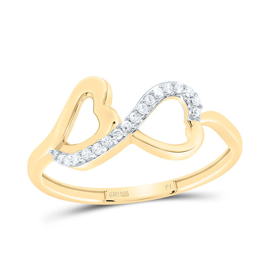 Sterling Silver 1/12Cttw Natural Diamond Gift  Heart Ring