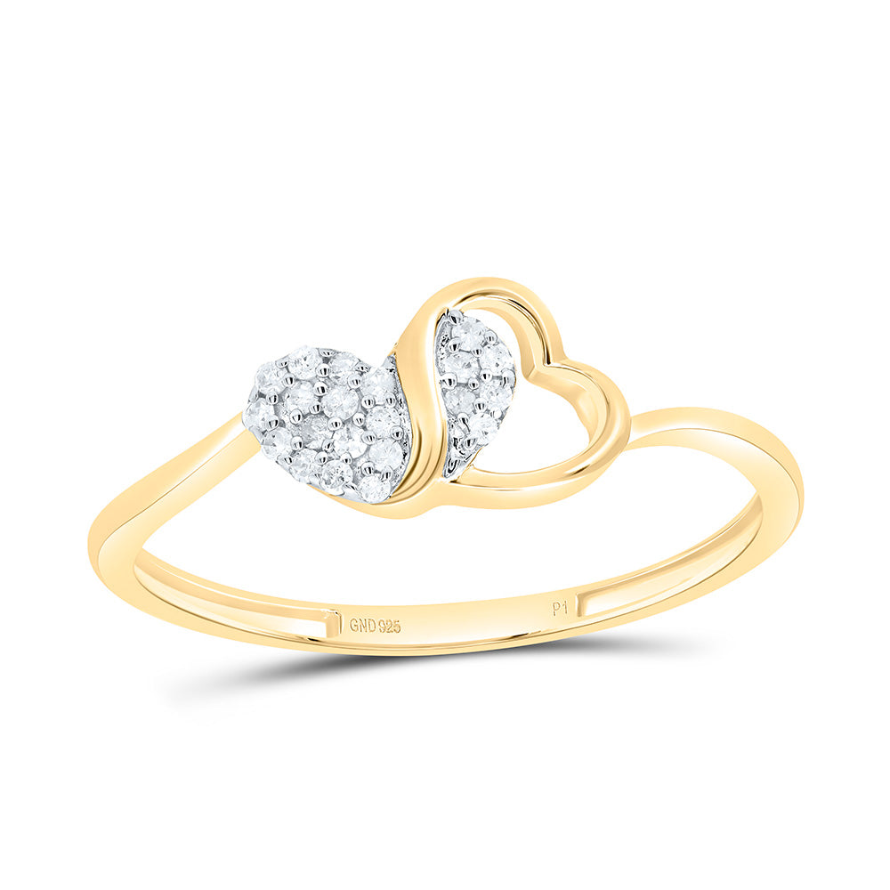 Sterling Silver 1/12Cttw Natural Diamond Gift Heart Ring