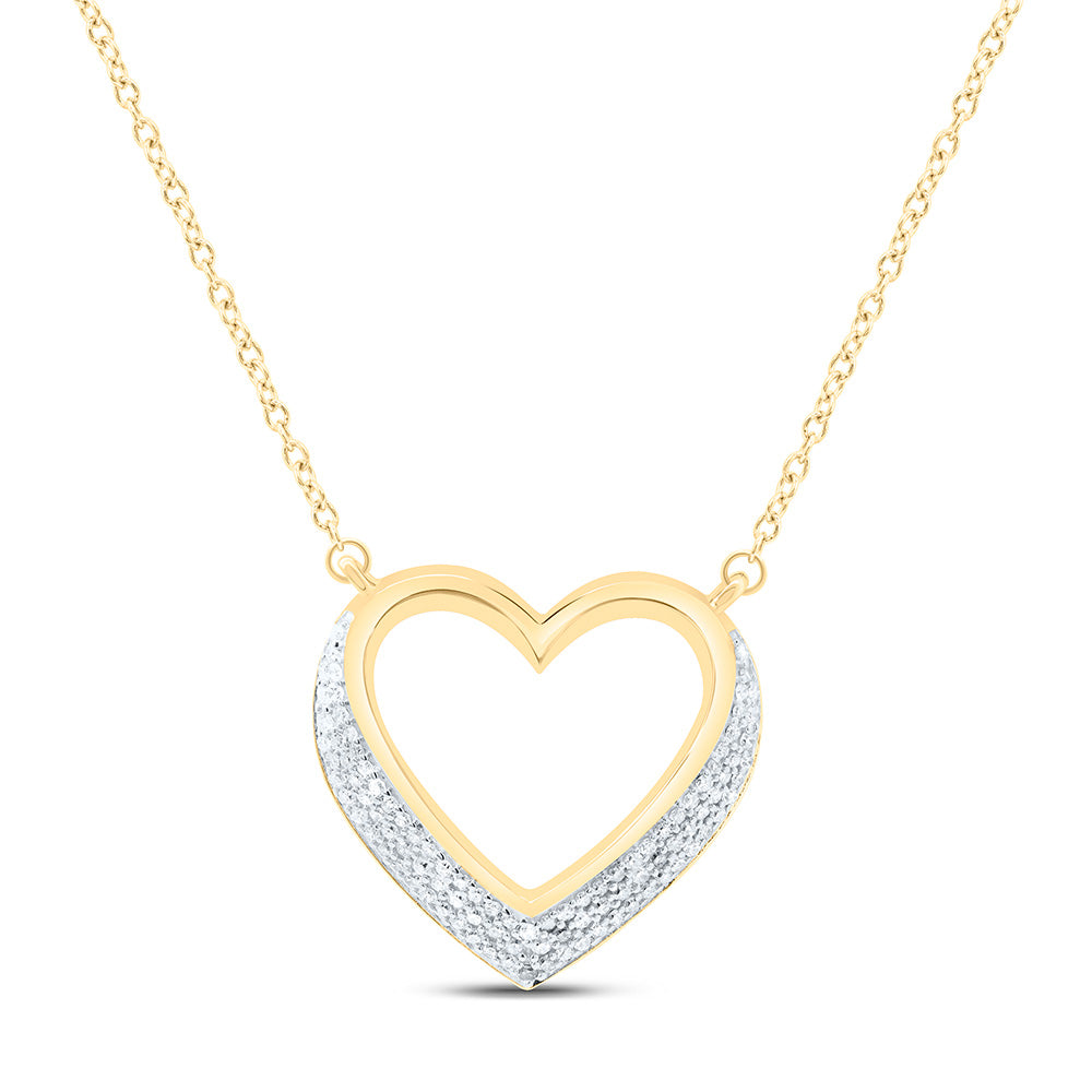 Sterling Silver 1/3Cttw  Natural Diamond Gift Heart Necklace(18 Inch)