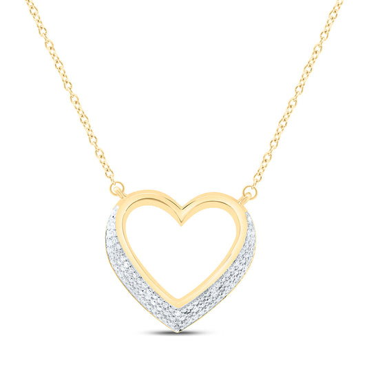 Sterling Silver 1/3Cttw  Natural Diamond Gift Heart Necklace(18 Inch)