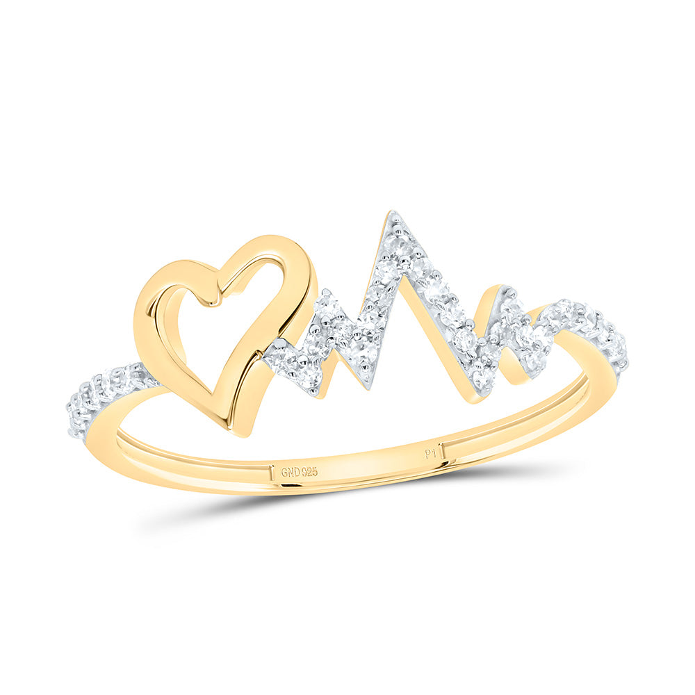 Sterling Silver 1/6Cttw Natural Diamond Gift  Heart Ring