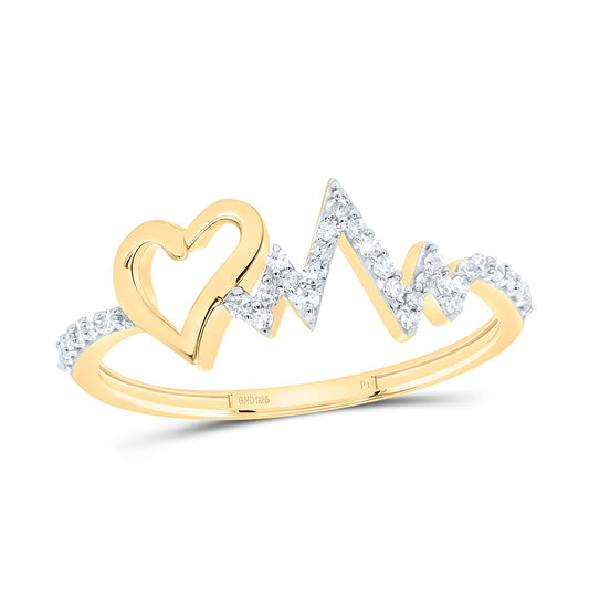 Sterling Silver 1/6Cttw Natural Diamond Gift  Heart Ring