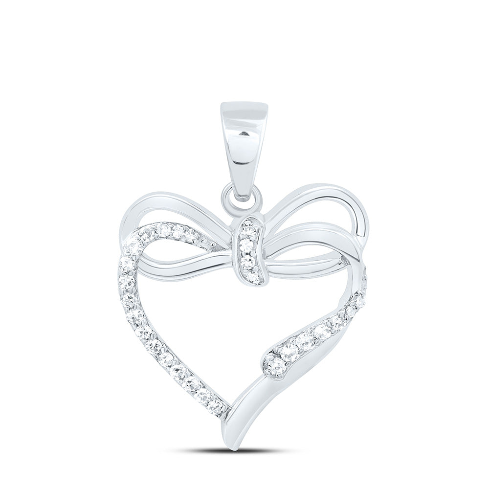 10K Yellow Or White Gold 1/10Cttw Natural Diamond Gift Heart Pendant