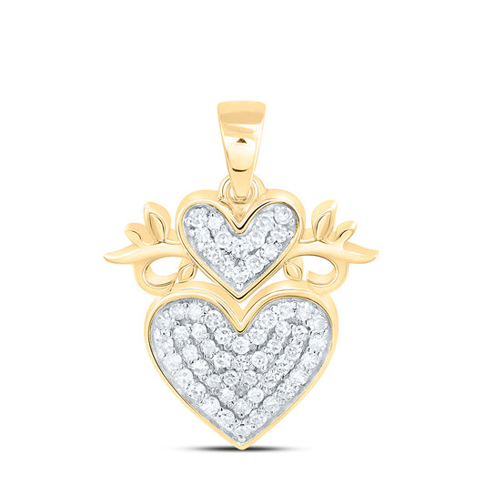 10K Yellow Or White Gold 1/4Cttw Natural Diamond Gift Heart Pendant