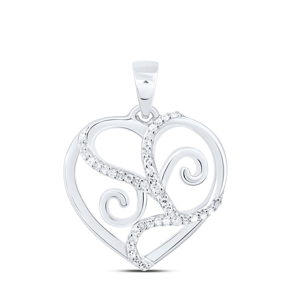 Sterling Silver 1/10Ctw Natural Diamond Gift Heart Pendant