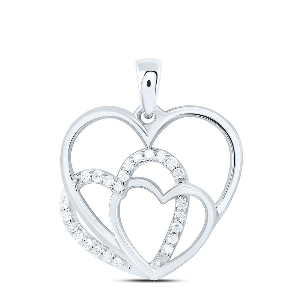 10K Yellow Or White Gold 1/10Cttw Natural Diamond Gift Heart  Pendant