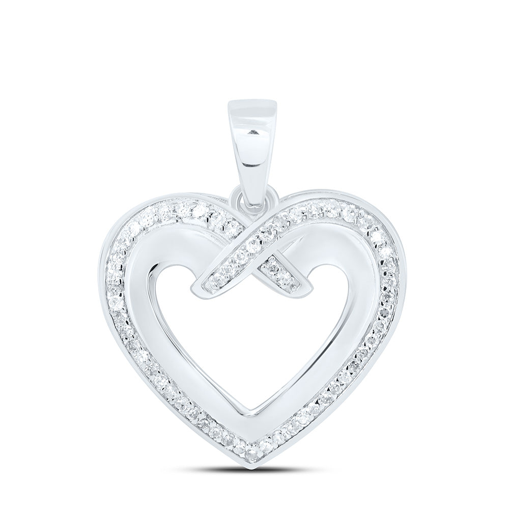 10K Yellow Or White Gold 1/6Cttw Natural Diamond Gift Heart  Pendant