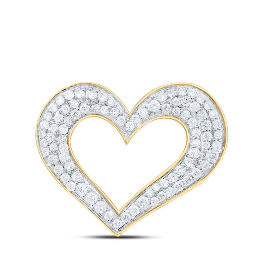 10K Yellow Or White Gold 1/3Cttw Natural Diamond Cn Gift Heart Pendant