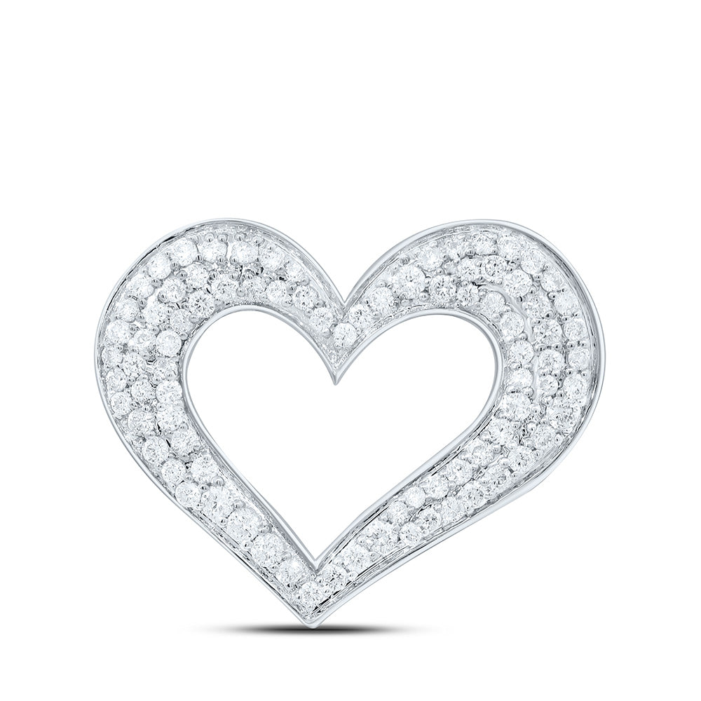 10K Yellow Or White Gold 1/3Cttw Natural Diamond Cn Gift Heart Pendant