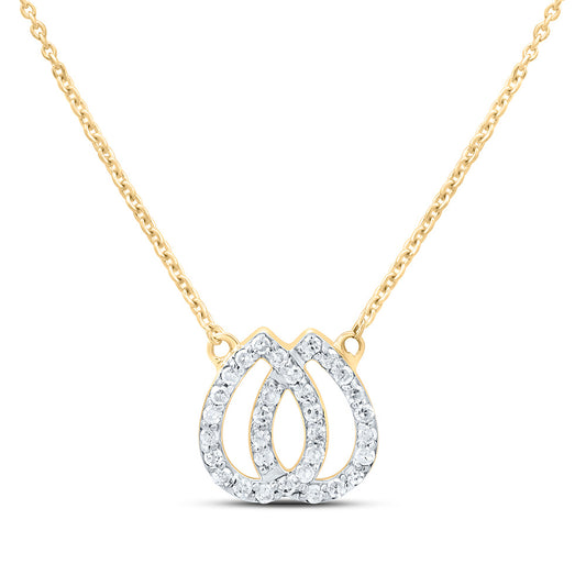 10K Yellow Or White Gold 1/6Cttw Natural Diamond Gift Pear Necklace (18 Inch)