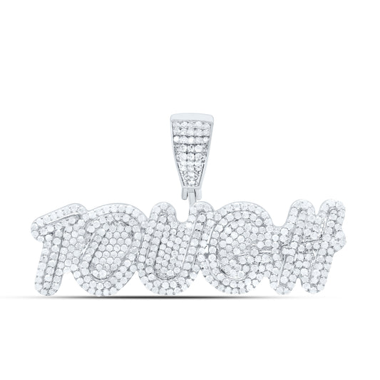 Sterling Silver 1 5/8Cttw Natural Diamond Gift "Tough" Mens Charm