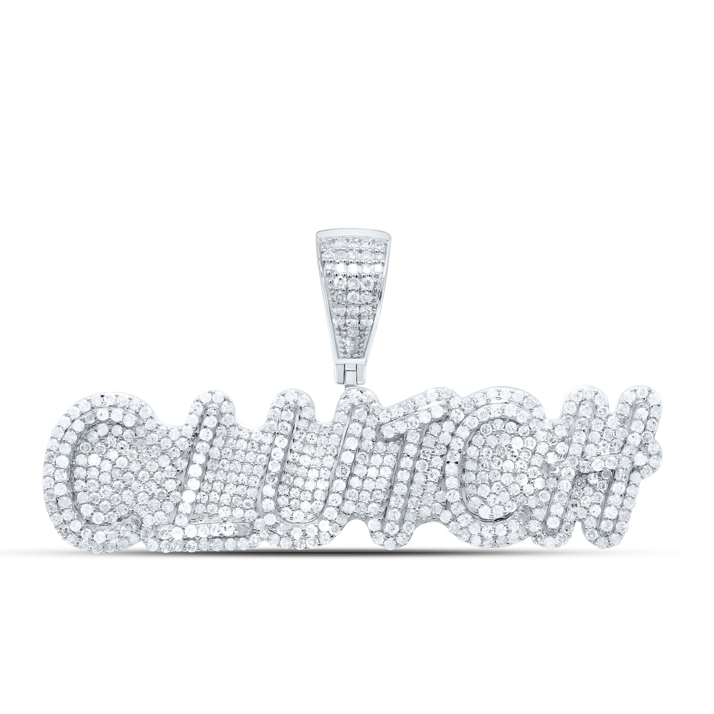 Sterling Silver 1 7/8Cttw Natural Diamond Gift "Clutch" Mens Charm