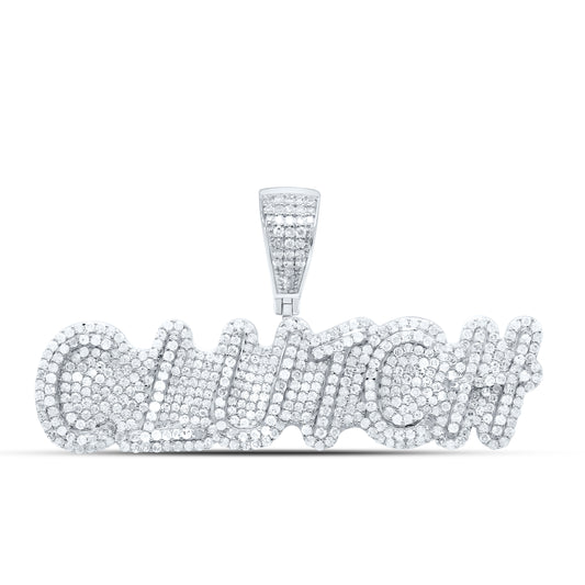 Sterling Silver 1 7/8Cttw Natural Diamond Gift "Clutch" Mens Charm