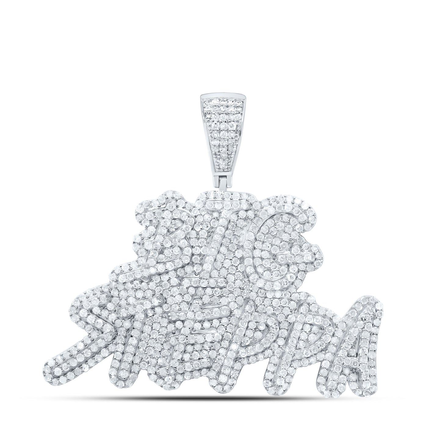 Sterling Silver 2 1/4Cttw Natural Diamond Gift "Big Steppa" Mens Charm