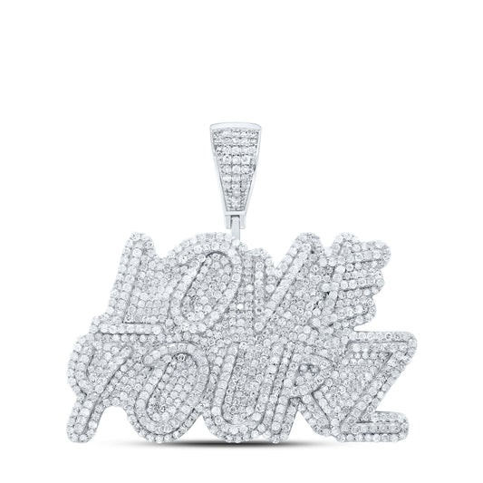 Sterling Silver 2 3/4Cttw Natural Diamond Gift"Love Yourz" Mens Charm