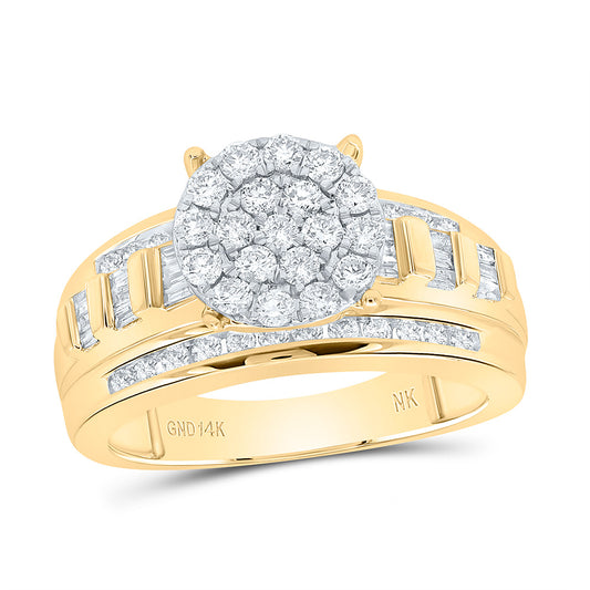 14K Yellow Or White Gold 1Cttw Natural Diamond Fashion Ring