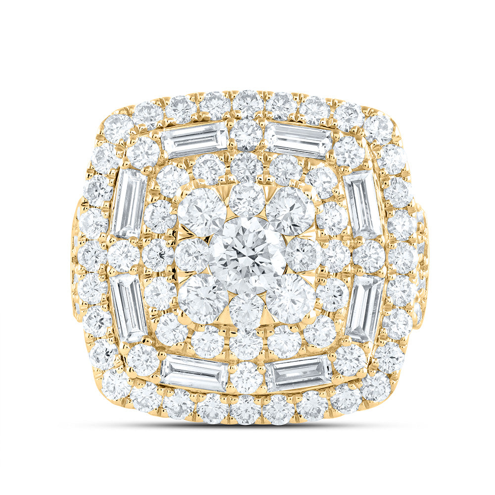 18K Yellow Or White Gold 4Cttw Natural Diamond Ana M Elite 3/8Ctw Center Round Cushion Double Halo Bridal Ring