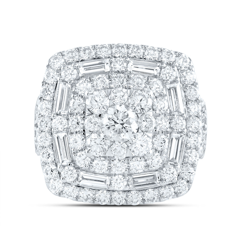 18K Yellow Or White Gold 4Cttw Natural Diamond Ana M Elite 3/8Ctw Center Round Cushion Double Halo Bridal Ring