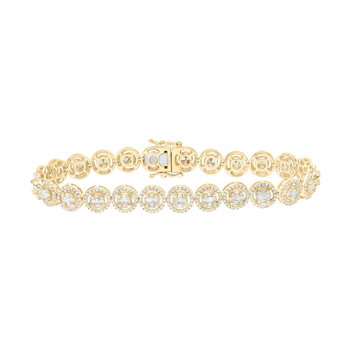 10K Yellow Or White Gold 2 5/8Cttw Natural Diamond Fashion Round Bracelet (8 Inch)