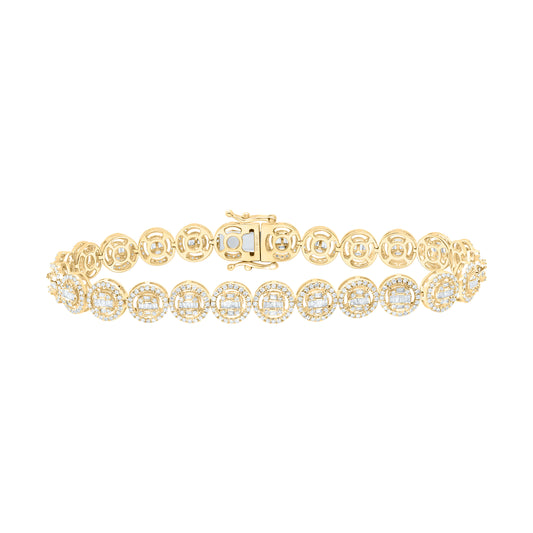10K Yellow Or White Gold 2 5/8Cttw Natural Diamond Fashion Round Bracelet (8 Inch)