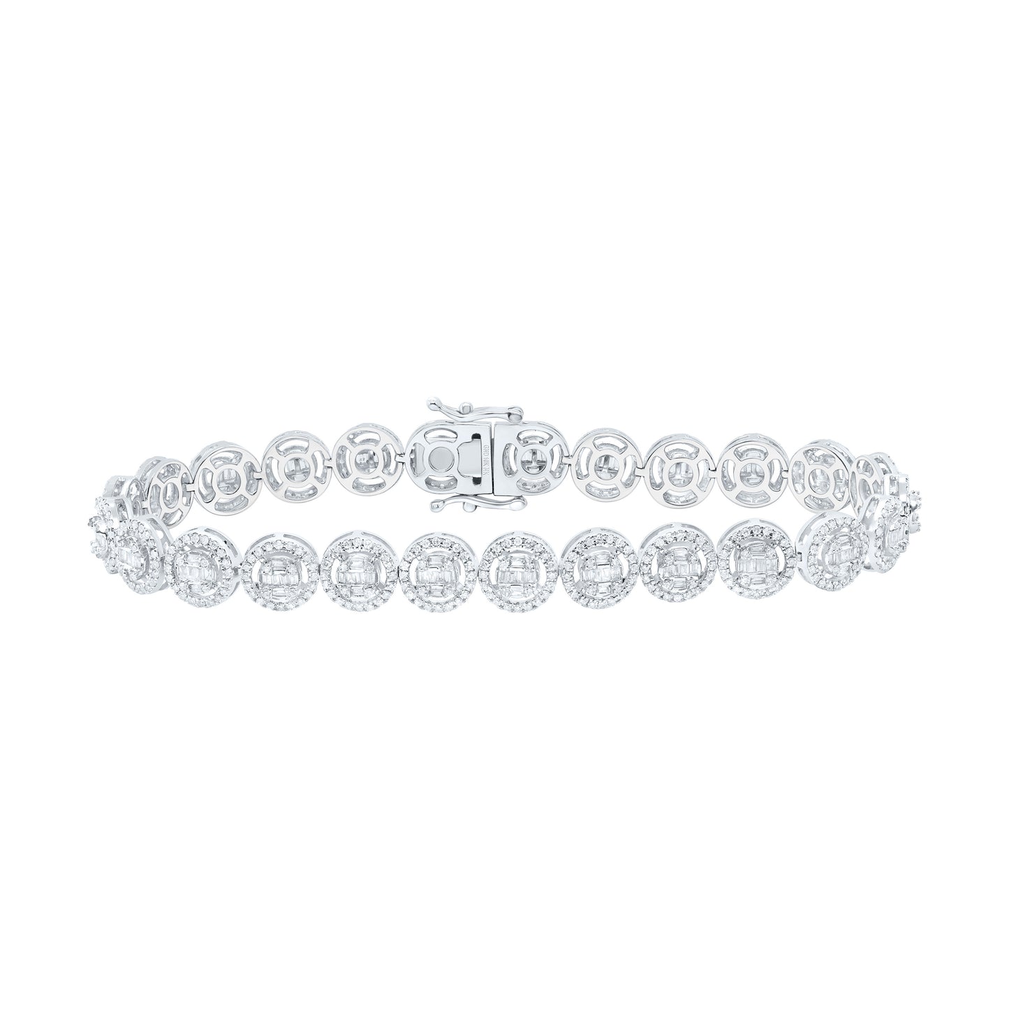 10K Yellow Or White Gold 2 5/8Cttw Natural Diamond Fashion Round Bracelet (8 Inch)