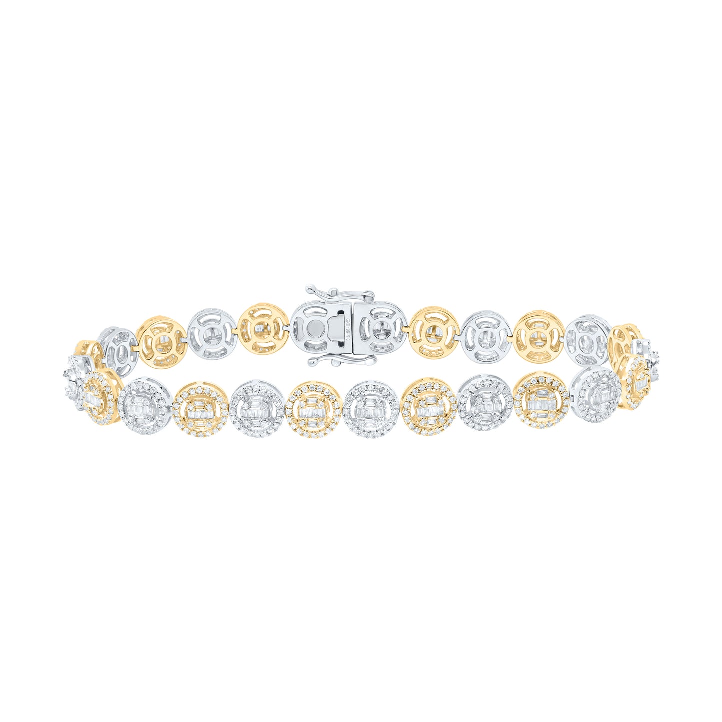 10K Yellow Or White Gold 2 5/8Cttw Natural Diamond Fashion Round Bracelet (8 Inch)