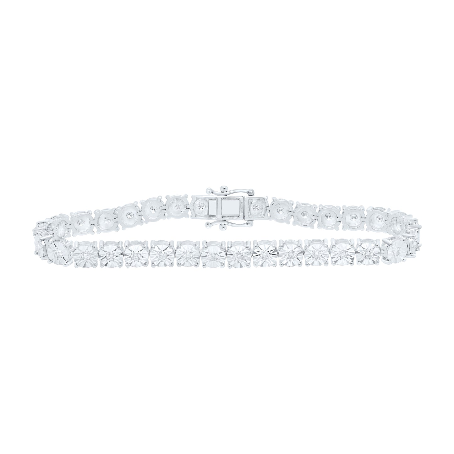 10K Yellow Or White Gold 1 1/3Cttw Natural Diamond 6.0Mm Fanuk Tennis Mens Bracelet (8 Inch)