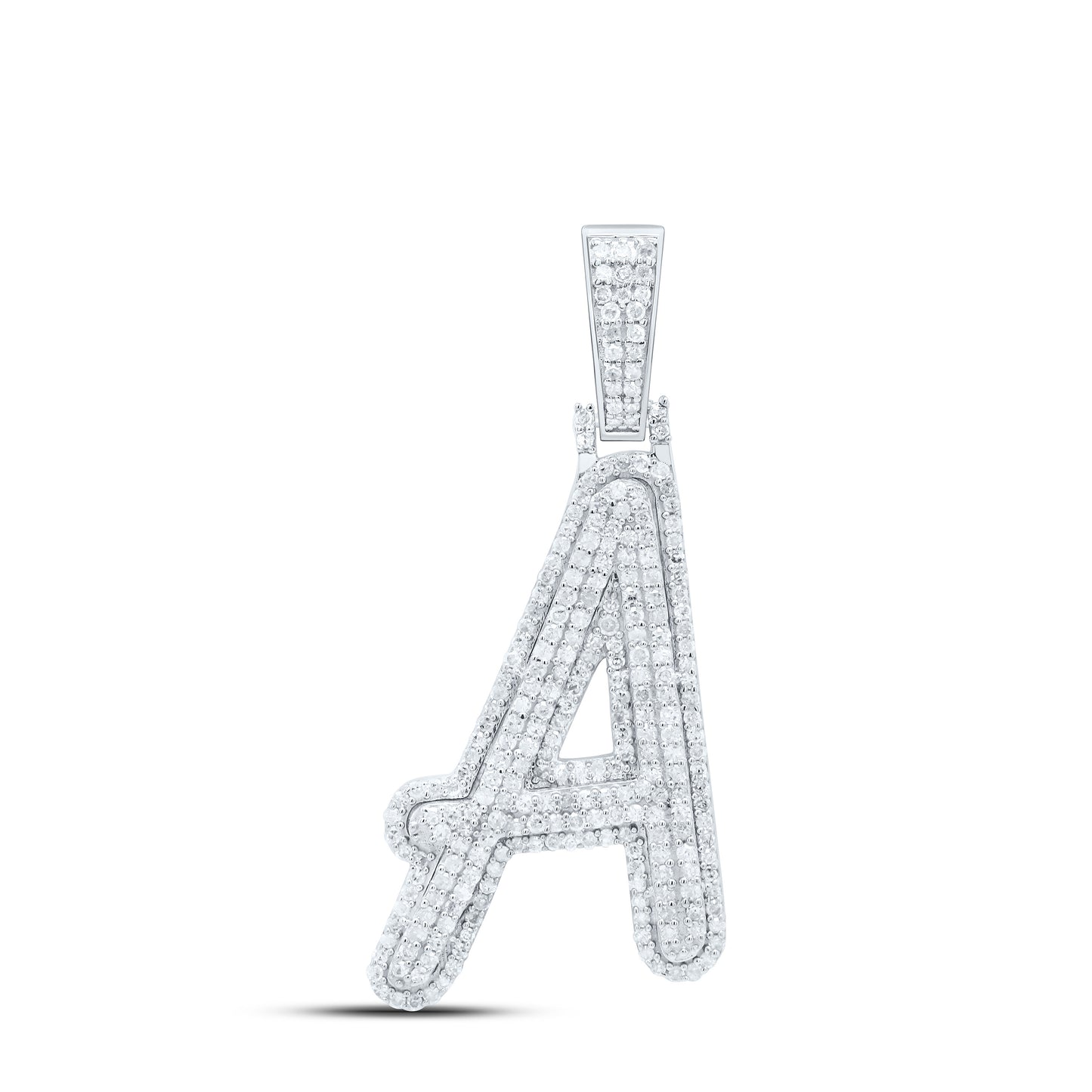 Sterling Silver Natural Diamond Gift Initial Pendant