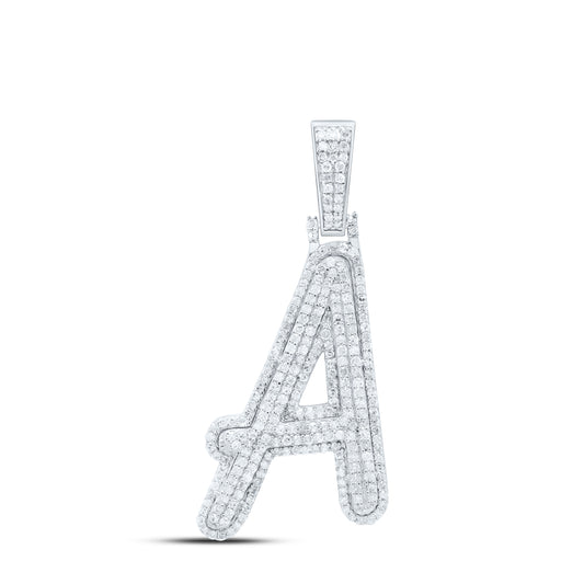 Sterling Silver Natural Diamond Gift Initial Pendant