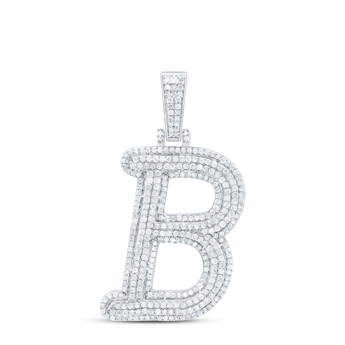 Sterling Silver Natural Diamond Gift Initial Pendant