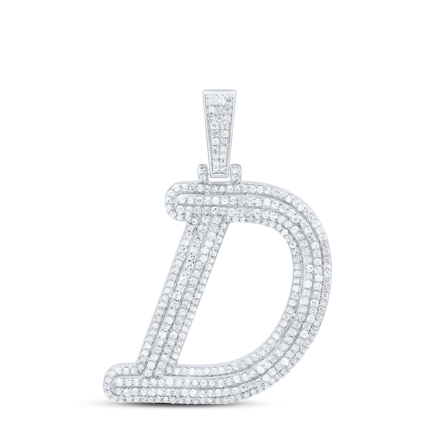 Sterling Silver Natural Diamond Gift Initial Pendant