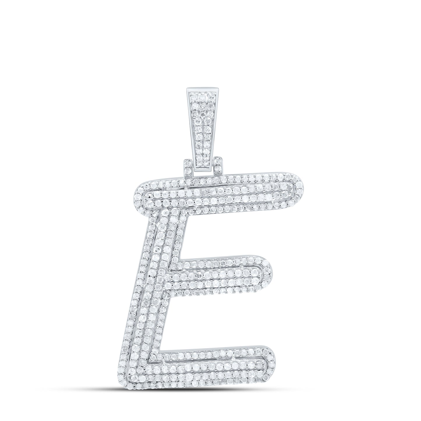 Sterling Silver Natural Diamond Gift Initial Pendant