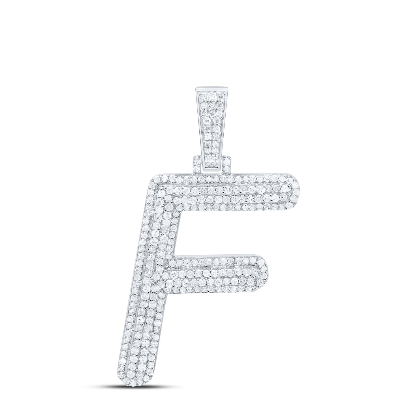 Sterling Silver Natural Diamond Gift Initial Pendant