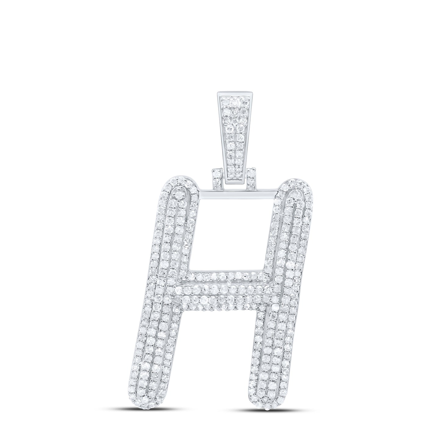 Sterling Silver Natural Diamond Gift Initial Pendant
