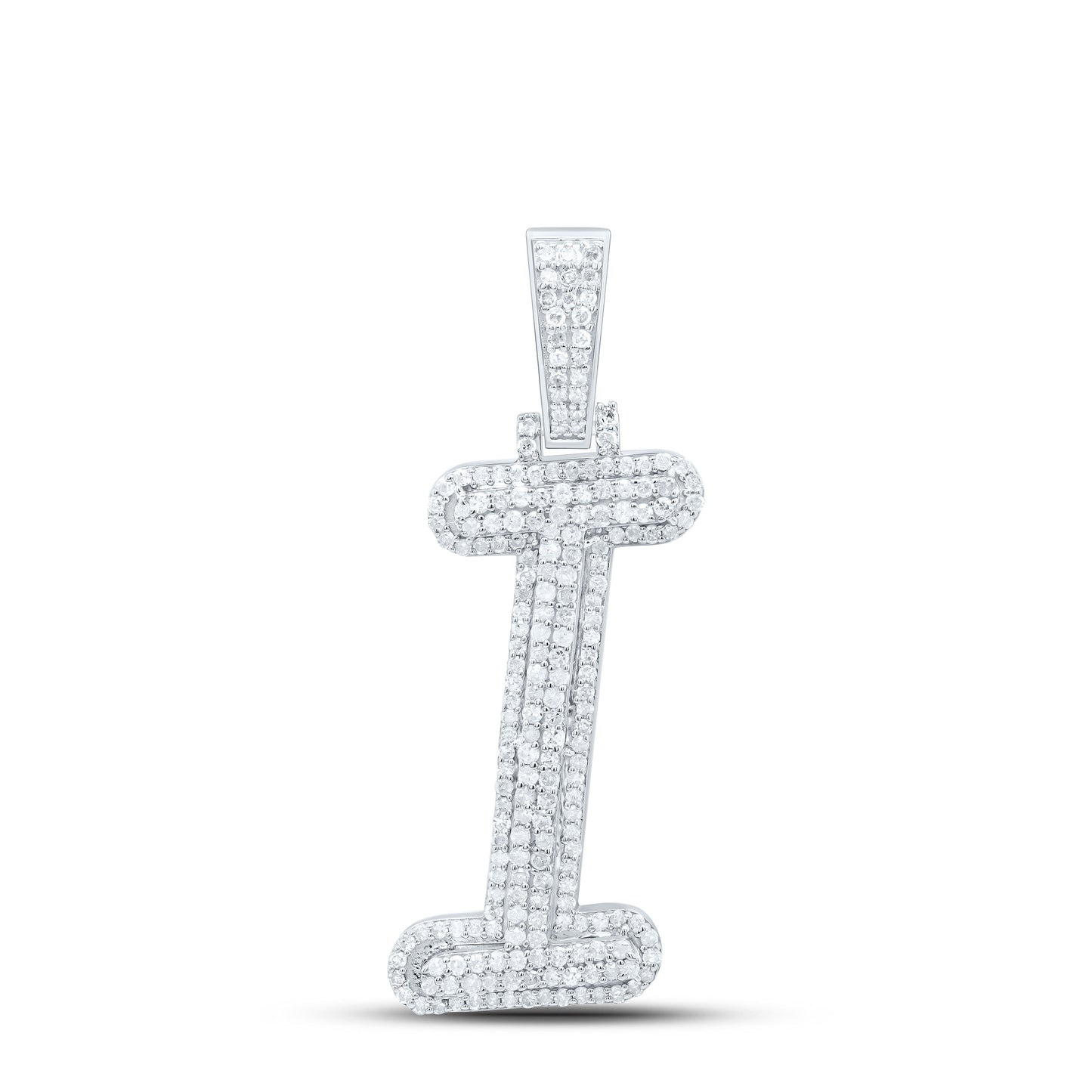Sterling Silver Natural Diamond Gift Initial Pendant