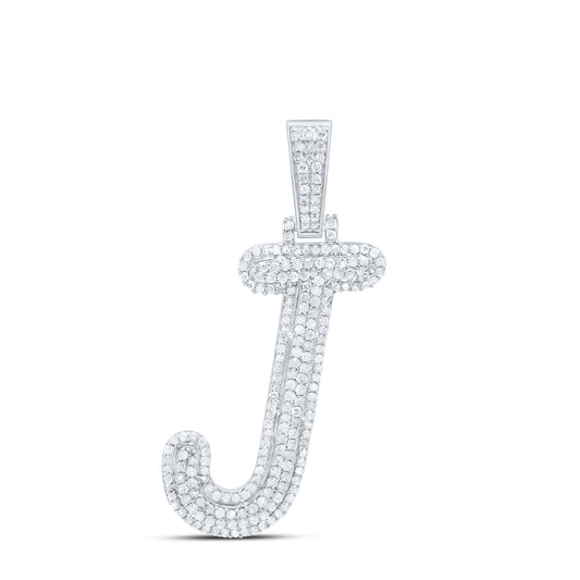 Sterling Silver Natural Diamond Initial Pendant