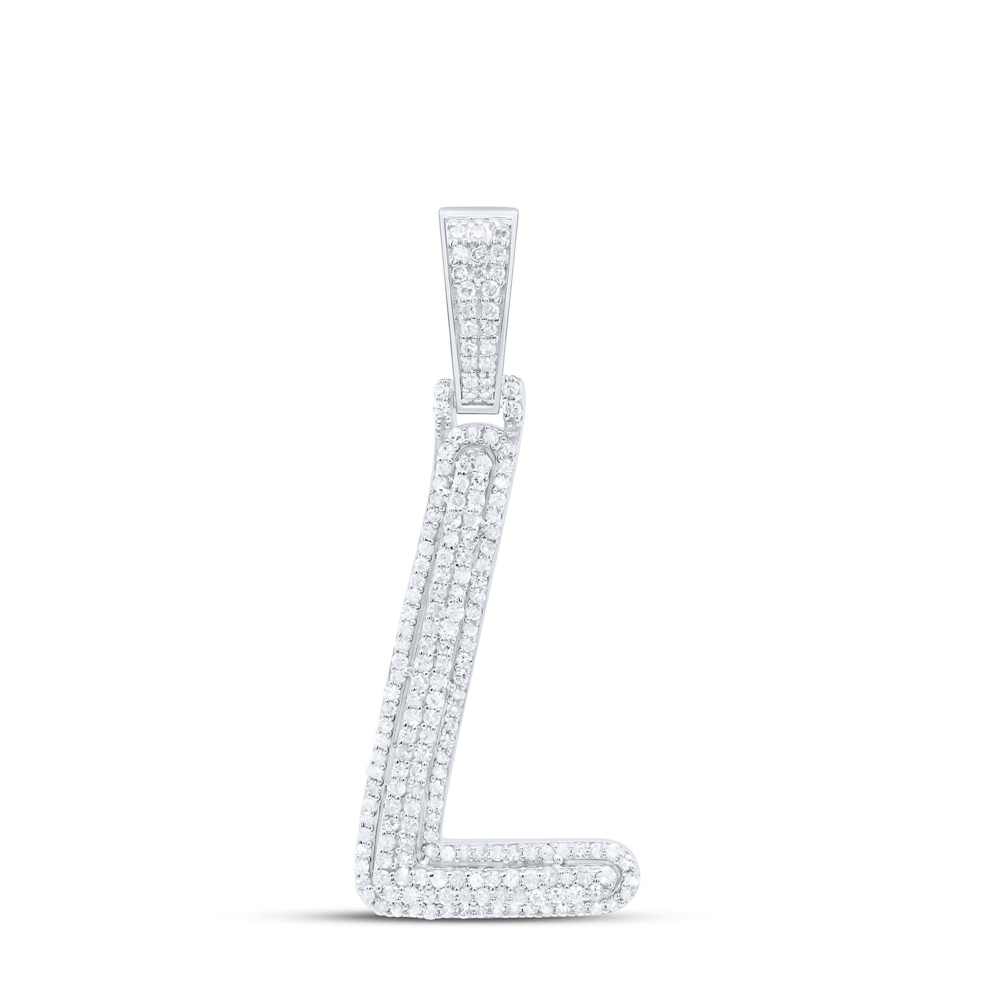 Sterling Silver Natural Diamond Gift Initial Pendant