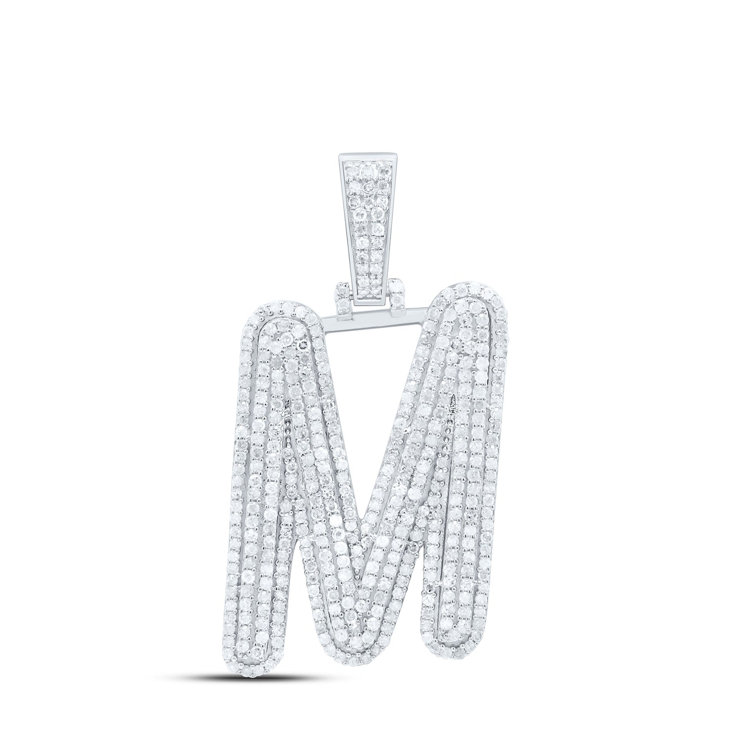 Sterling Silver Natural Diamond Gift Initial Pendant