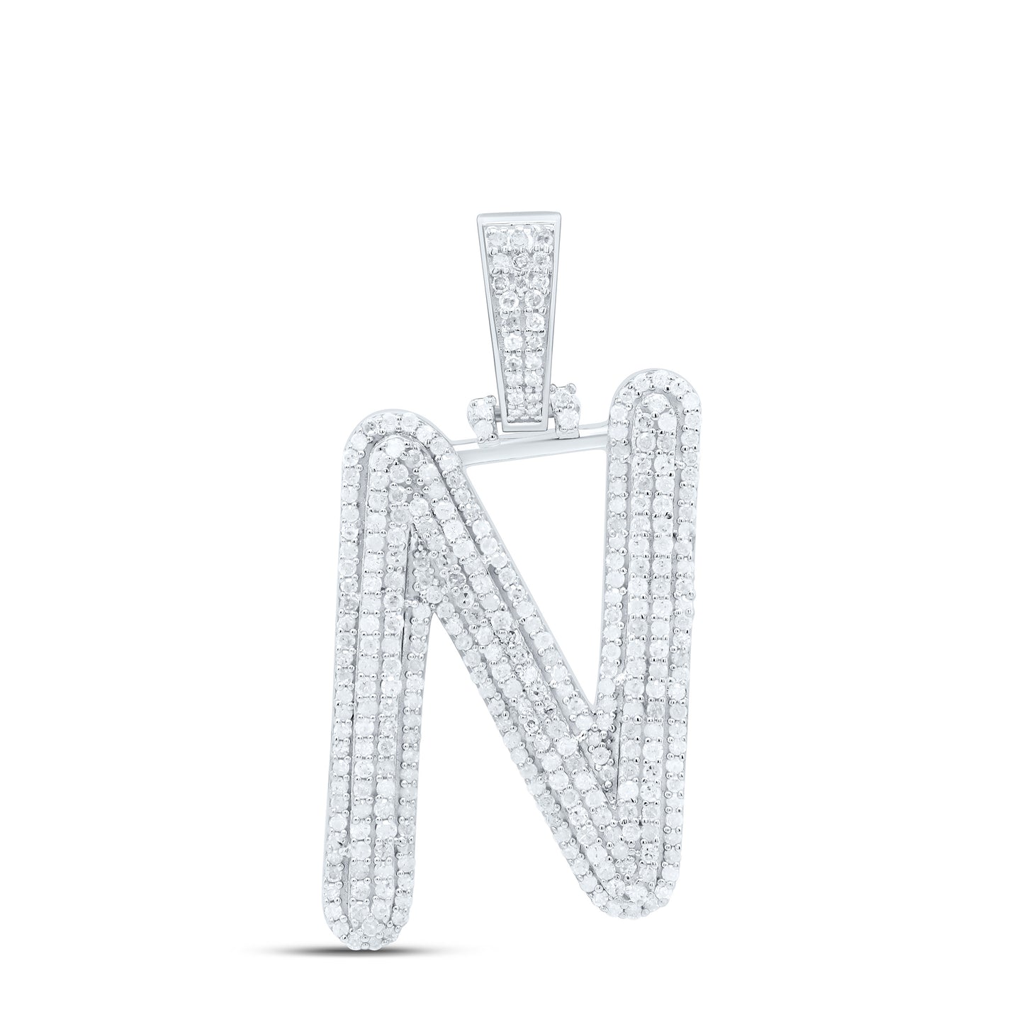 Sterling Silver Natural Diamond Gift Initial Pendant