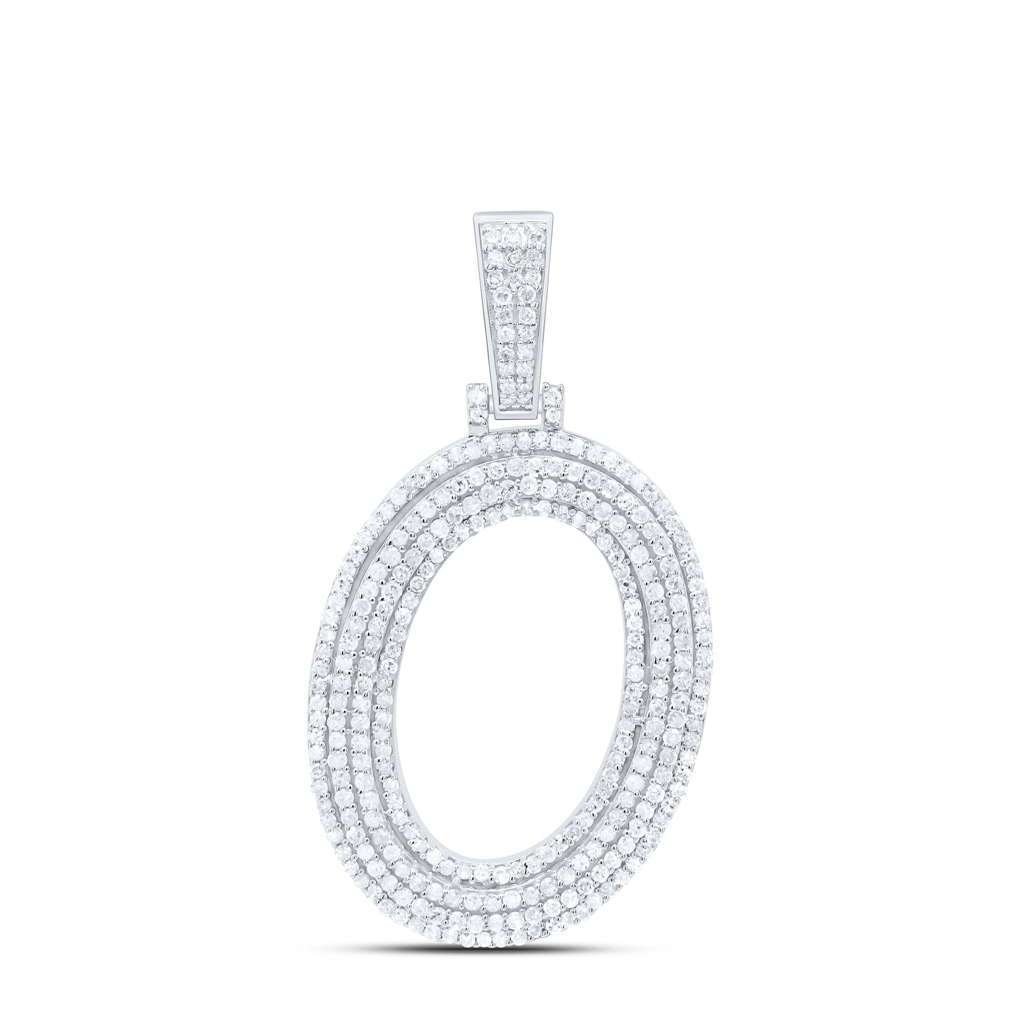 Sterling Silver Natural Diamond Gift Initial Pendant