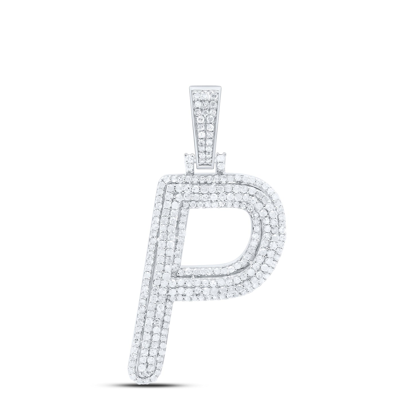 Sterling Silver Natural Diamond Gift Initial Pendant
